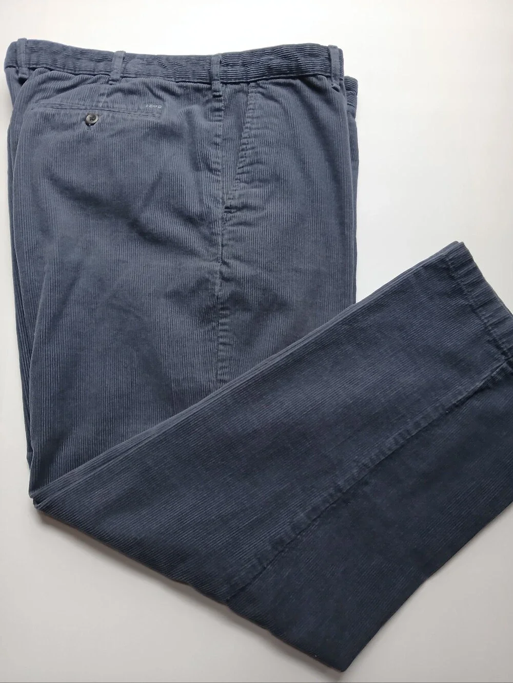 Vintage IZOD Corduroy Pants Mens 40x30 Relaxed Fit Navy Blue Cotton Casual Y2K